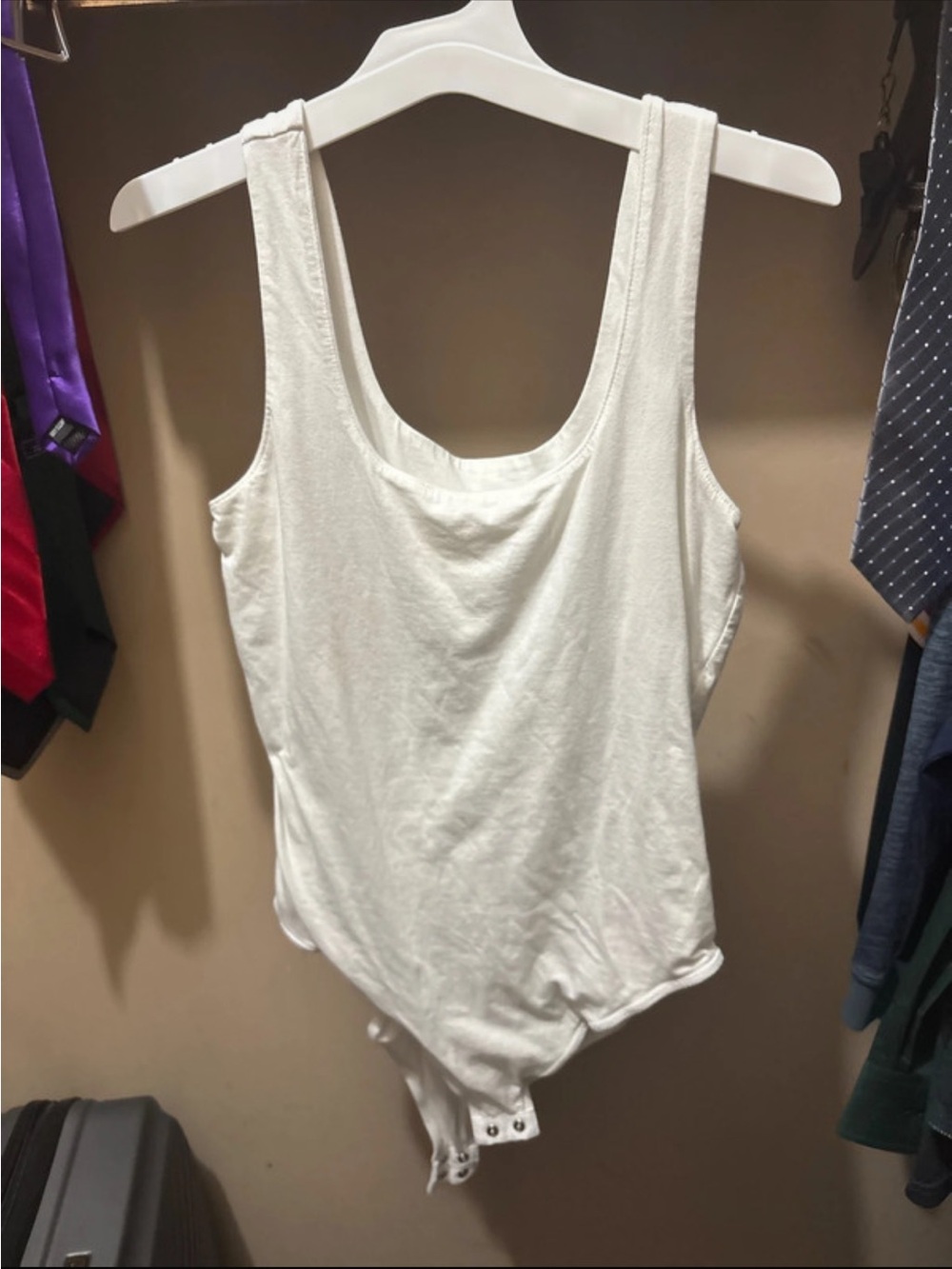 Old Navy White Scoop Neck Tank Bodysuit